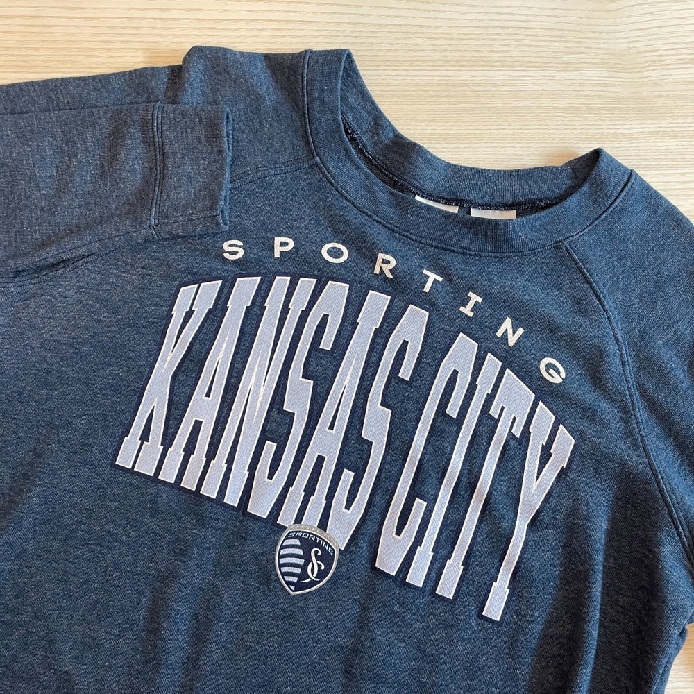 Concepts Sport Sporting Kansas City MLS Womens Raglan‎ Sweatshirt Blue Medium